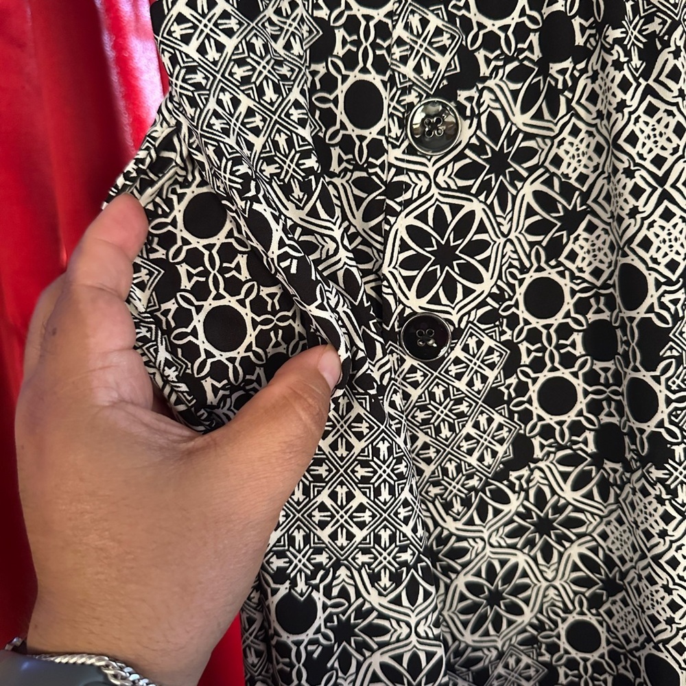 Robert Louis Monochrome Geometric Pants size L - Picture 3 of 6